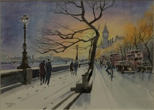 Winter at Victoria Embankment - 12”x16”
£120